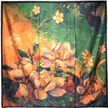 NWT Silk Scarf 53&quot;x53&quot; Super Large Square Shawl Wrap S2231 Xiang Yun Sha - £39.96 GBP