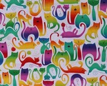 Cotton Cats Kittens Animals Colorful Kitties Fabric Print by the Yard D5... - $11.49
