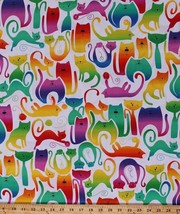 Cotton Cats Kittens Animals Colorful Kitties Fabric Print by the Yard D580.35 - £9.18 GBP