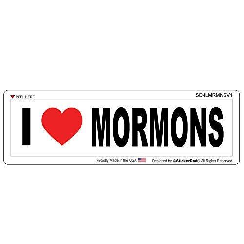 StickerDad Bumper Sticker - I LOVE MORMONS - Full Color Printed Sticker ... - $2.96