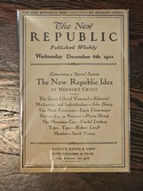 The New Republic Published Weekly, Wednesday December 6th 1922 Vol XXXIII No 418 - £31.53 GBP