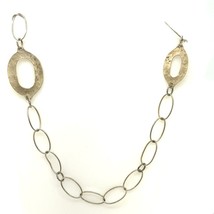 Vintage Sterling Silpada Smooth And Hammered Oval Rolo Link Opera Necklace sz 34 - £75.17 GBP