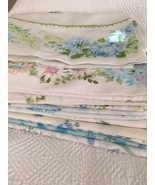 Vintage lot 12 mixed floral pillow cases Standard  BLUES 2 sets 8 single... - £39.70 GBP