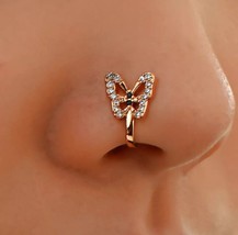 Anillo de cristal de mariposa falsa para la Nariz, sin Clip para Piercing, estil - £16.38 GBP