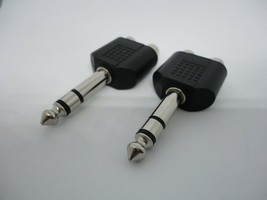 2x 1/4'' 6.35mm Audio Stereo Socket to 2 Dual RCA Female Adapter Connector Plug - $11.84