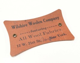 Vintage Wilshire Woolen Company All Wool Fabrics Hang Tag Advertisement - £7.05 GBP