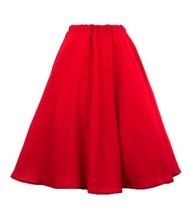 50s Style Red Full Circle Skirt Sz L/XL Elastic Waist Dance Swing Party -Hey Viv - £23.72 GBP
