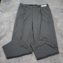 LL Bean Pants Mens 38 Gray Dress Slacks Casual Classic Fit Cotton Pleated - $24.63