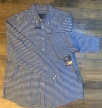 Basic Edition Men&#39;s Oxford Shirt - Navy Gingham Modern Fit - XL - $21.78