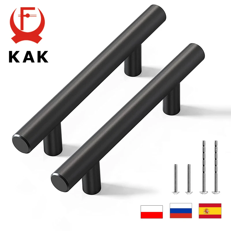 KAK 20pcs Kitchen Handles Black Gold Silver Stainless Steel T Bar Pulls 96 - £19.14 GBP+