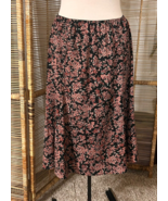 Vintage Rena Rowan 90s skirt dark floral Boho Whimsy Goth Fairy Y2K Large - $30.00