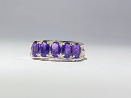 Beautiful sparkles amethyst stone ring for anniversary gift - $59.99