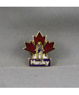 Vintage Gas Company Pin - Husky Gas Canada Skier Graphic- Inlaid - $25.98 CAD