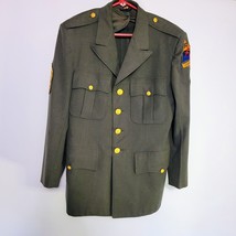Vtg US Army Jersey Blues 50th Armored Warfare Dress Green Uniform Jacket Size 39 - $41.14