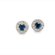 Natural Sapphire Diamond Stud Earrings 14k Gold 1.09 TCW Certified $3,950 216098 - £938.94 GBP