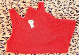 Chicos SZ 1 (M-8) Textured Red Tank Top Nubby - £10.97 GBP