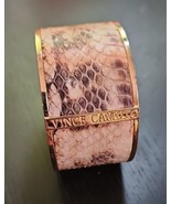 VINCE CAMUTO Bangle Bracelet Snake Print Leather Wide Cream Brown and Go... - €13,63 EUR