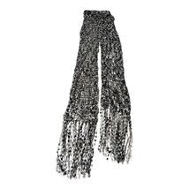Black and Silver Open Knit Fringe Scarf 80 x 7 Inches - $17.10
