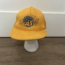 Vintage FASCO Fasteners San Sun Yellow Foam Snapback Mesh Trucker Hat Cap - £10.21 GBP