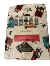 CYNTHIA ROWLEY HOLIDAY CHRISTMAS CATS EASY CARE TABLECLOTH OBLONG 60” x ... - £31.14 GBP