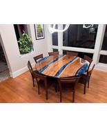 Custom Dine Round Epoxy Table | Handmade Wood &amp; Resin Dining Table | Cof... - $5,693.88 MXN+