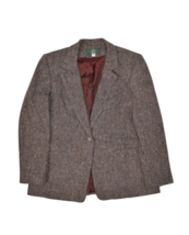 Orvis Jacket Womens 10 Brown Tweed Wool Blend 1 Button Blazer Vintage US... - $35.65
