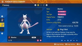 Non Shiny 6IV XXXL FEB2012 &quot;Mighty&quot; Event Timid Mewtwo Pokemon Scarlet/Violet - £2.62 GBP