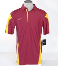 Nike Dri Fit Cardinal Red &amp; Yellow Gold Short Sleeve Polo Shirt Men&#39;s NWT - £48.06 GBP