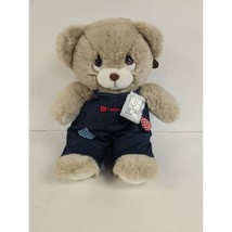 Vintage Little Bear Lost 24 K Polar Puff 1992 With Overalls Stuffed Animal 14&quot; - £23.51 GBP