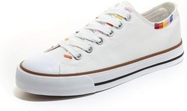 Women Canvas Fashion Embroidery Shoes Lightweight Low Top Comfortable (Size:7) - £11.65 GBP