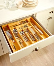Kitchen Tool and Gadget Utensil Cutlery Expandable Bamboo Drawer Organizer - £31.96 GBP