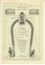 1928 Coty Perfume Vintage Print Ad Parfum L&#39;Aimant Coty Shark Skin Box - $12.55