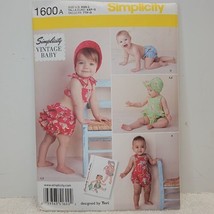 Simplicity Pattern 1600 Vintage Baby Romper Outfits Sizes XXS-L Uncut New - £7.20 GBP