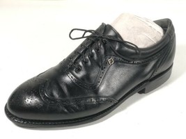 FootJoy Classics Mens 9.5 E Vintage Black Leather Wingtip Golf Shoes Made In USA - £149.87 GBP