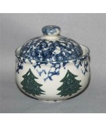 2-Pc Folkcraft Tienshan Cabin in the Snow Sponged Trees Sugar Bowl w/Lid... - $23.31 CAD