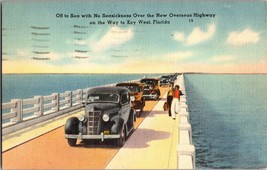 Vtg Postcard New Overseas Highway on the Way to Key West Florida, PM 1949 - £4.70 GBP