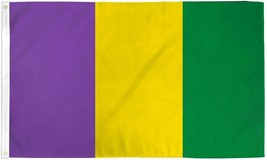 Mardi Gras Flag 3x5 ft New Orleans Purple Yellow Green Party Parade Deco... - £14.36 GBP