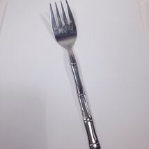 Vintage Reed &amp; Barton Regal Bamboo Cold Meat Serving Fork large Korea Re... - $28.00
