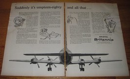 1958 Bristol Britannia Airplane Ad - Suddenly it's umpteen-eighty and all that - $18.49