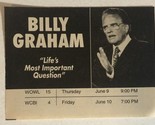 Billy Graham Tv Guide Print Ad Life’s Most Important Question TPA8 - $5.93