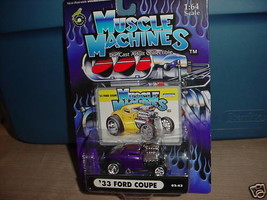MUSCLE MACHINES &#39;33 FORD COUPE 02-63 PURPLE MIP FREE USA SHIPPING - £9.00 GBP