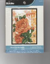 Bucilla Counted Cross Stitch Bloom And Be Happy 5&quot; x 7&quot;  2014 - $5.98