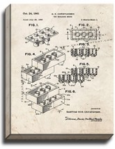 Lego Toy Building Block Patent Print Old Look on Canvas - $39.95+