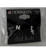 Cross Earrings Stud Buds Initial N Pierced Jewelry Howards Nickel Free S... - £9.26 GBP