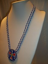 Vintage Southwest American Style Beaded Necklace with Pendant Medallion - £7.88 GBP