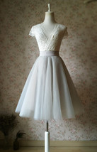 DARK GRAY Tulle Midi Skirt Outfit Custom Plus Size Tulle Ballerina Skirt Outfit image 8