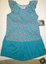 Nwt Hang Ten California Girl M Shorts Sleeveless Shirt Outfit Turquoise Floral - £14.03 GBP