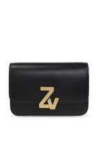 Zadig &amp; Voltaire ZV Initiale Leather Belt Black Bag Clutch NWT! - $2,716.29 MXN