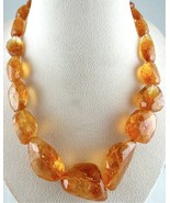 Natural Citrine Beads Faceted Tumble 815 Ct Gemstone Silver Fashion Neck... - €536,39 EUR