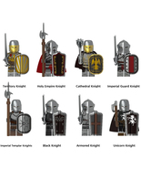 8Pcs Medieval Warriors Minifigures Unicorn Knight Cathedral Knight Mini ... - $23.89